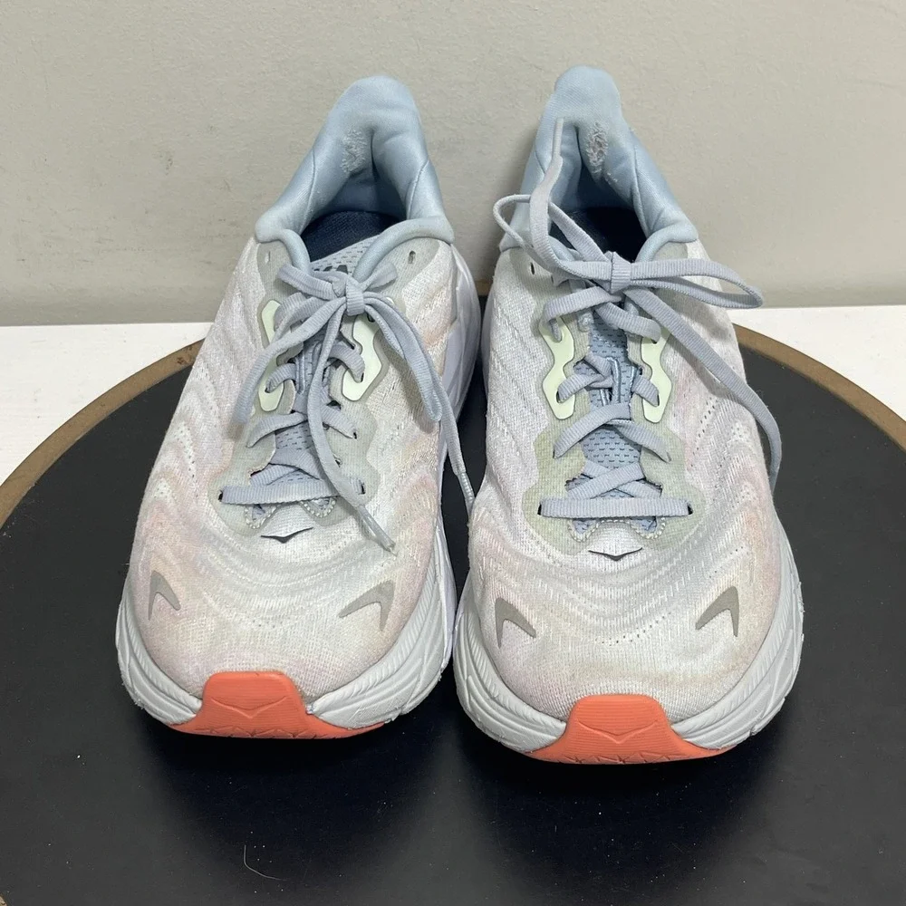 Hoka Arahi 6 Running Shoes Women 10.5 B Stability Blue Peach Sneakers Athleisure